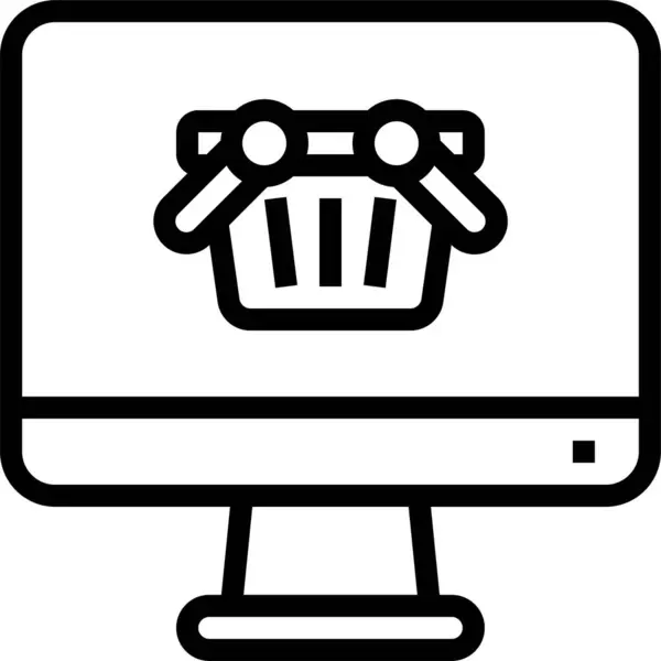 Mağaza Çevrimiçi Alışveriş Simgesi — Stok Vektör