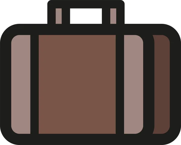 Luggage Baggage Briefcase Icon Filled Outline Style — Stock Vector