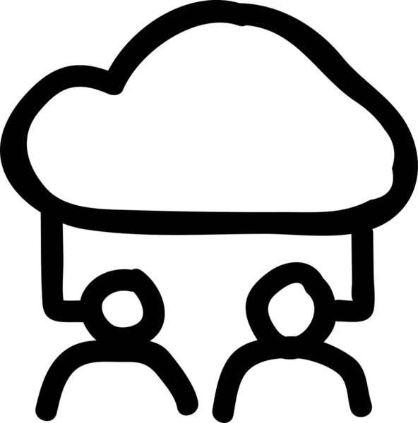 Ikona Cloud Computing Účtu Ručně Nakresleným Stylem — Stockový vektor
