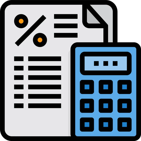 Zakelijke Rekenmachine Document Pictogram — Stockvector