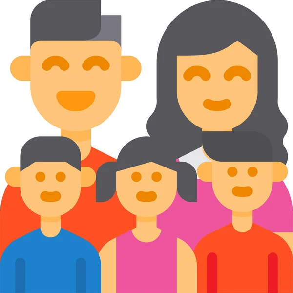 Familie Kinder Eltern Ikone — Stockvektor