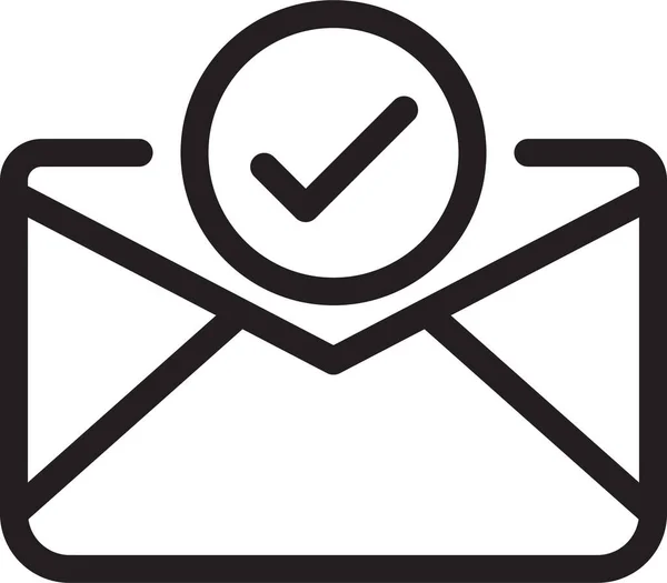 Zkontrolovat Ikonu Komunikačního Mailu Stylu Osnovy — Stockový vektor