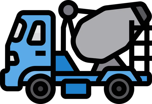 Concrete Mixer Truck Icon — Stock Vector