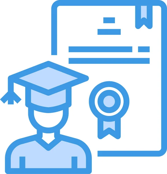 Education Graduate Learning Icon Filled Outline Style — Stock Vector