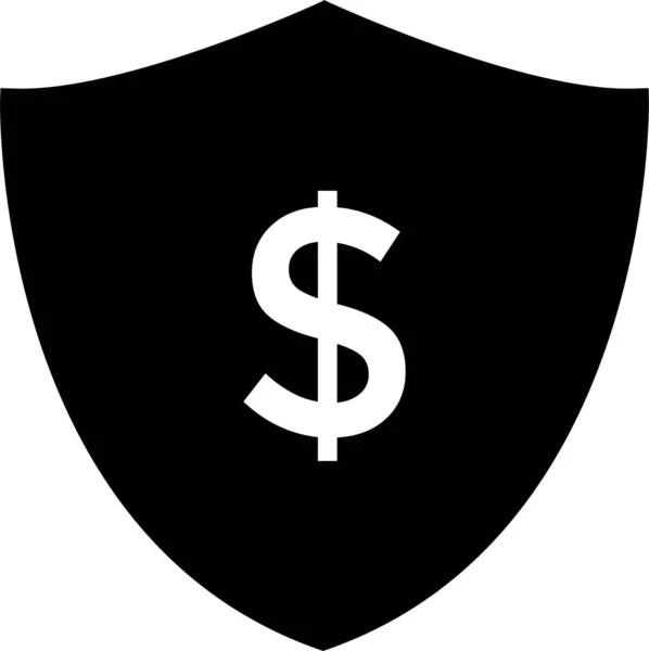 Financiële Bescherming Veiligheid Pictogram Solid Style — Stockvector