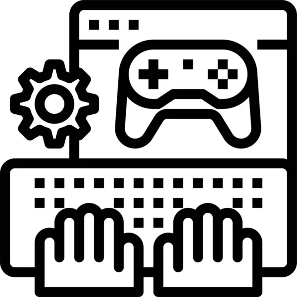 Jeu Joystick Clavier Icône Dans Catégorie Jeux Jeux — Image vectorielle