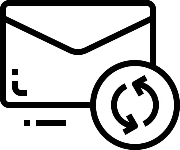 Mail Brief Pictogram Omtrek Stijl — Stockvector