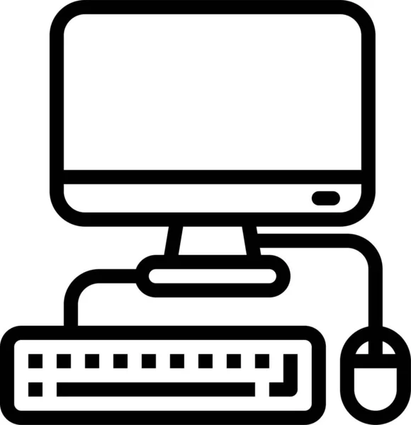 Icono Papelería Oficina Computadora Estilo Esquema — Archivo Imágenes Vectoriales