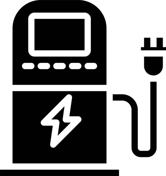 Icona Manutenzione Della Ricarica Auto Stile Solido — Vettoriale Stock
