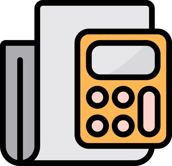 Calculator Bestand Gevuld Outline Pictogram Gevulde Outline Stijl — Stockvector