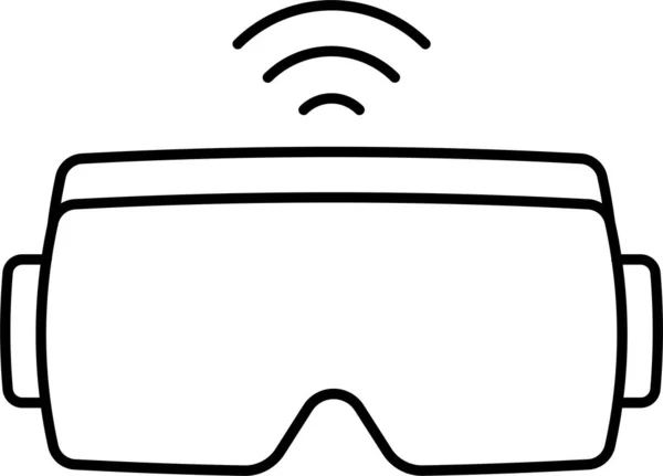 Szemüveg Multimédia Ikon Körvonalazott Stílusban — Stock Vector