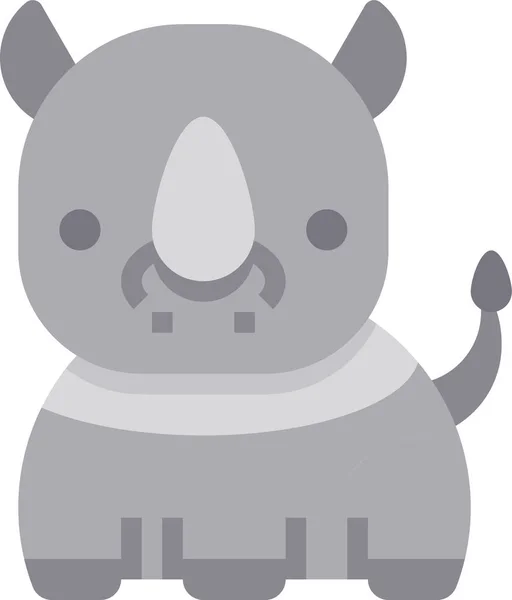 Rhino Animal Zoo Icon — Stock Vector