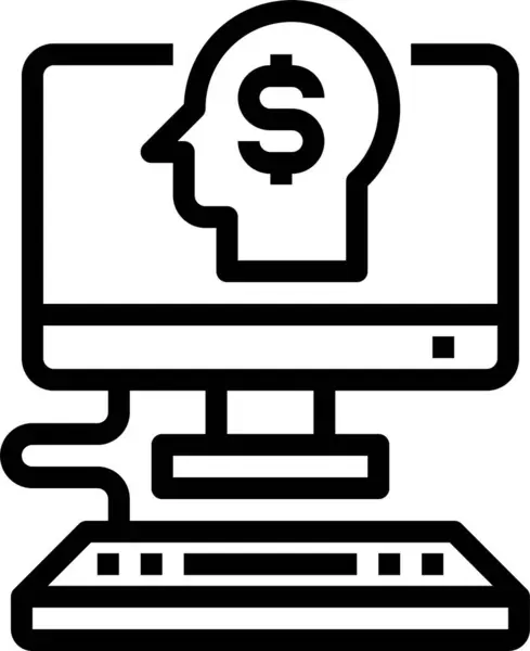 Финансовая Икона Бизнес Компьютера — стоковый вектор