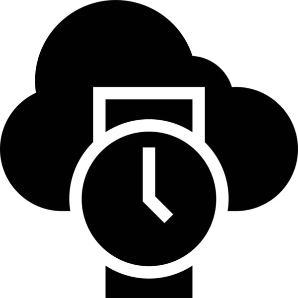 Ícone Computação Nuvem Relógio Estilo Sólido —  Vetores de Stock