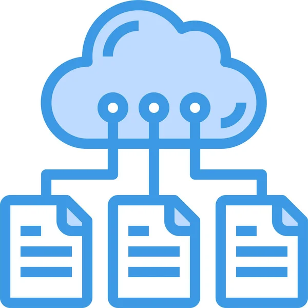 Nube Archivos Icono Almacenamiento — Vector de stock