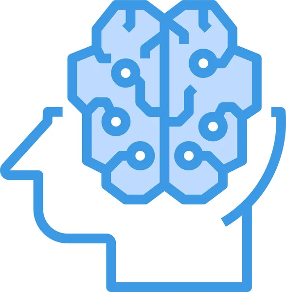 Ikona Inspirace Představivosti Mozku Stylu Vyplněného Osnovy — Stockový vektor