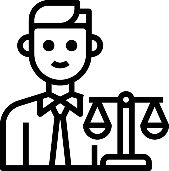 Ikona Právník Muž Avatar — Stockový vektor