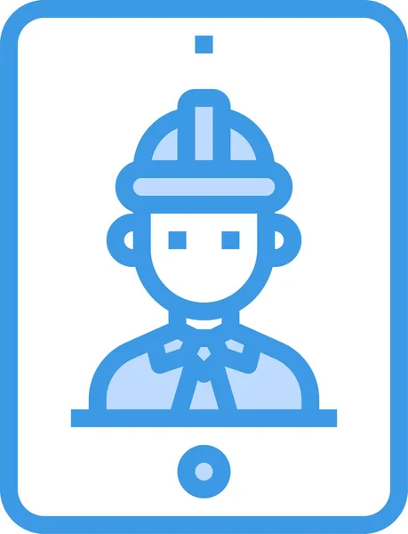 Bouwkundig Ingenieur Smartphone Pictogram — Stockvector