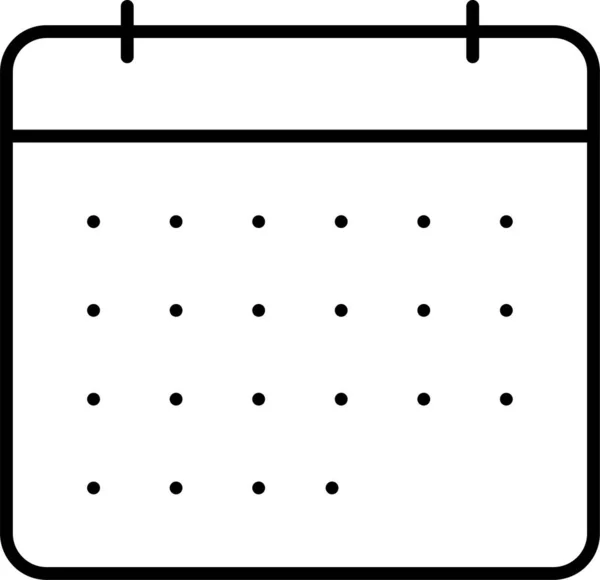 Kalender Datum Evenement Pictogram Grote Lijnen — Stockvector