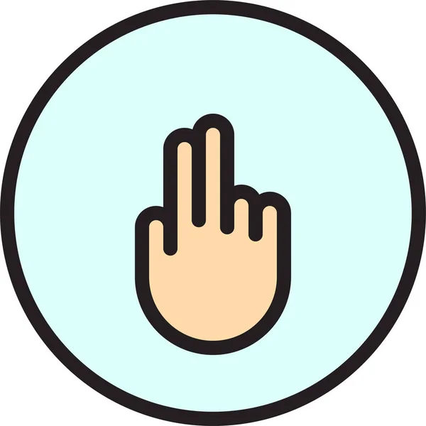 Creen Finger Gest Ikon Fylld Kontur Stil — Stock vektor