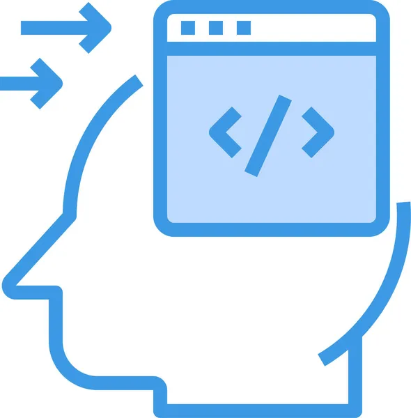 Code Education Learning Icon Ausgefülltem Outline Stil — Stockvektor
