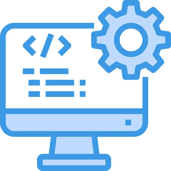 Codificación Icono Configuración Del Ordenador — Vector de stock