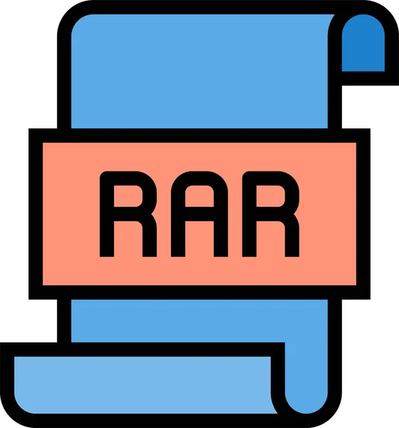 Иконка Документа Rar Стиле Full Outline — стоковый вектор