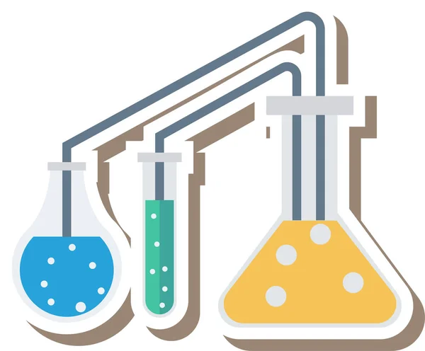 Chemistry Experiment Lab Icon Flat Style — Stock Vector