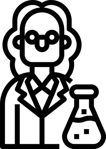 Ikona Edukacji Chemicznej Biologii Zarysie — Wektor stockowy