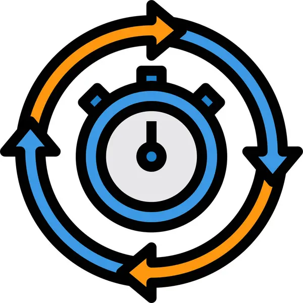 Cronometro Tempo Ciclo Icona — Vettoriale Stock