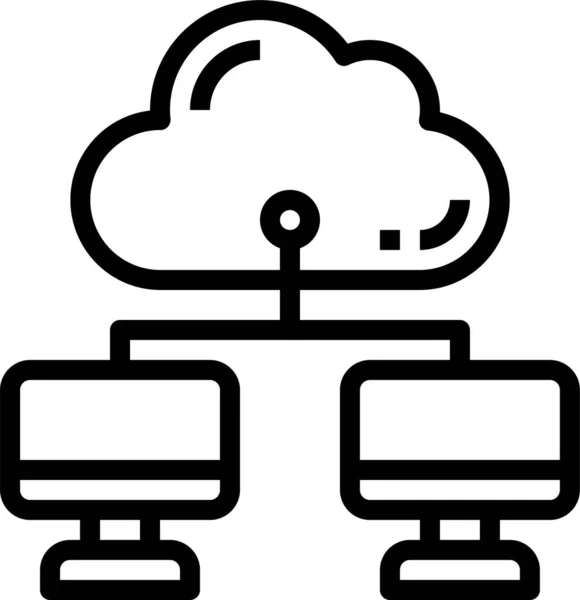 Computer Ikone Cloud Computing — Stockvektor