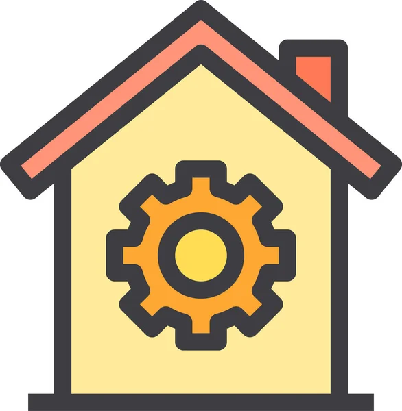 Home Process Property Icon Filled Outline Style — Stock Vector