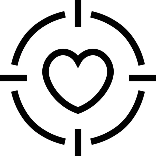 Corazón Amor Romance Icono Estilo Esquema — Vector de stock