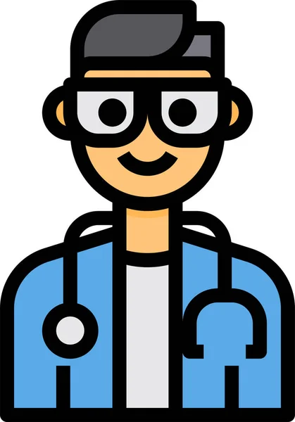 Avatar Arzt Medizinische Ikone — Stockvektor