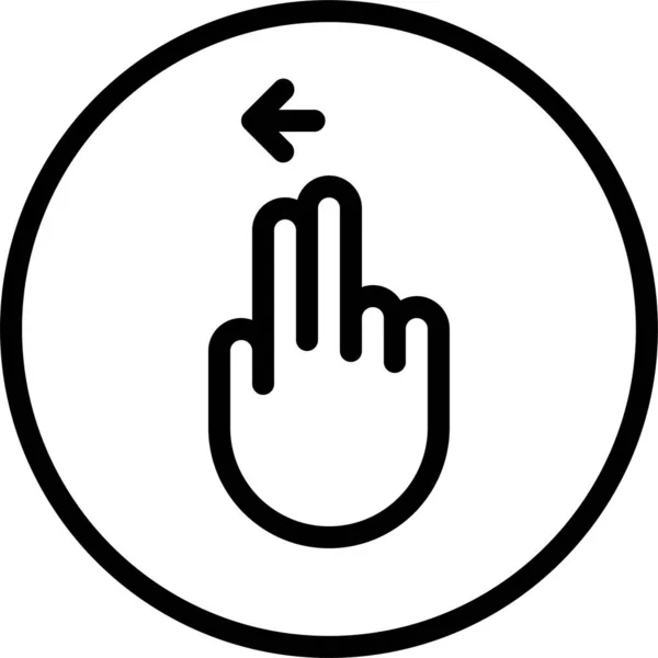 Finger Gesture Left Icon Outline Style — 스톡 벡터