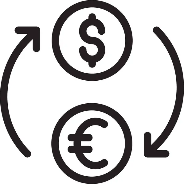 Moneda Efectivo Icono Del Dólar Estilo Esquema — Vector de stock
