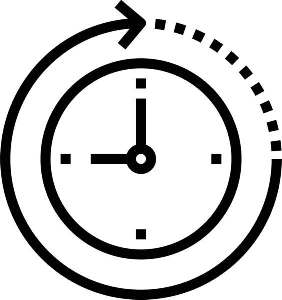 Icono Del Reloj Del Negocio Alarma Estilo Esquema — Vector de stock