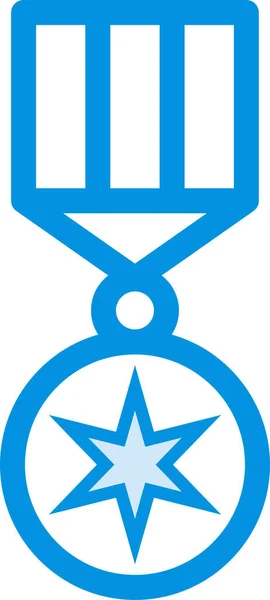 Ikona Zlaté Medaile Stylu Vyplněného Obrysu — Stockový vektor
