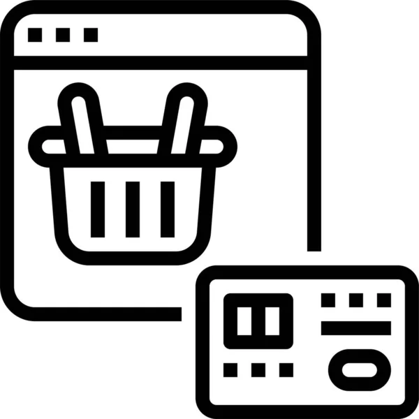 购物篮信用卡信用卡图标 电子商务类 — 图库矢量图片