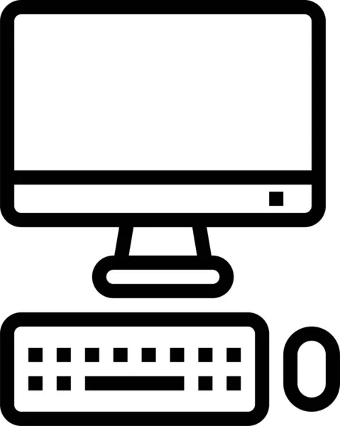 Ordenador Escritorio Monitor Icono — Archivo Imágenes Vectoriales