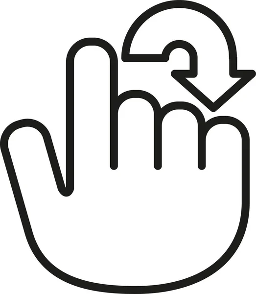 Κύκλο Χειρονομία Χέρι Εικονίδιο Στυλ Περίγραμμα — Διανυσματικό Αρχείο
