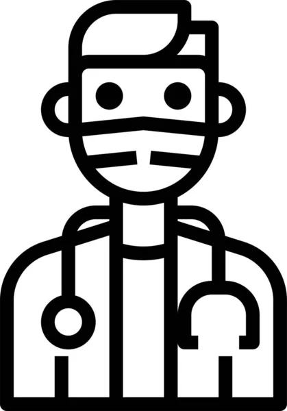 Avatar Médecin Masque Icône — Image vectorielle