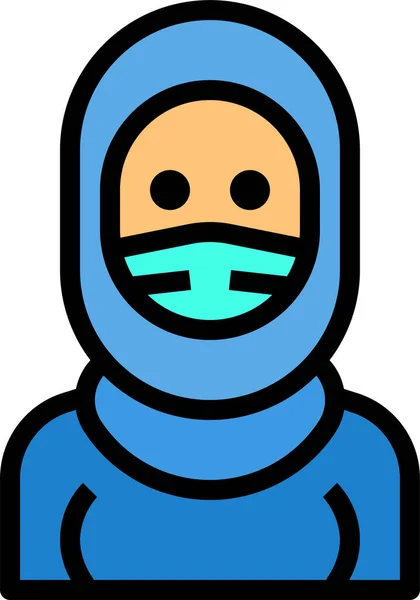 Avatar Mask Muslim Icon — Stock Vector