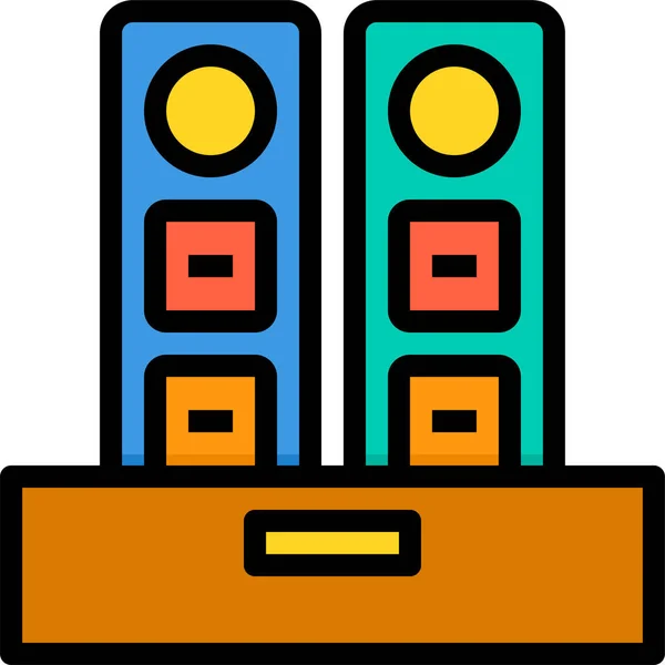 Dokument Ordner Symbol Stil Ausgefüllter Umrisse — Stockvektor