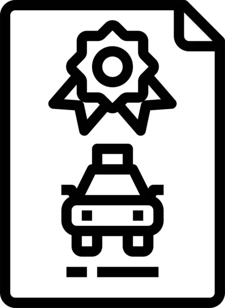 Zertifikat Lizenzsymbol Der Kategorie Fahrzeuge Verkehrsträger Transport — Stockvektor