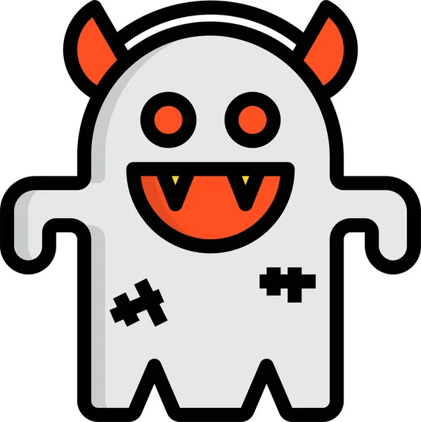 Ghost Halloween Party Icon Filled Outline Style — Stock Vector