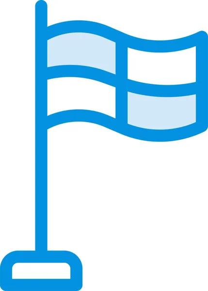 Národní Ikona Cíle Vlajky Stylu Vyplněného Osnovy — Stockový vektor