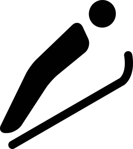 Attività Saltando Icona Olimpica Stile Solido — Vettoriale Stock