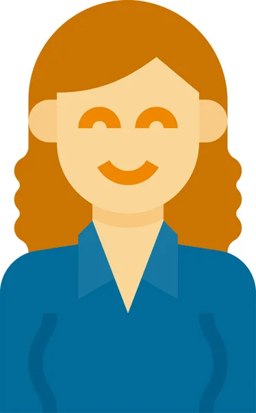 Avatar Vrouw Schattig Pictogram — Stockvector