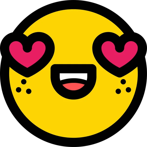 Encantador Emoticono Emoji Icono Estilo Contorno Lleno — Vector de stock